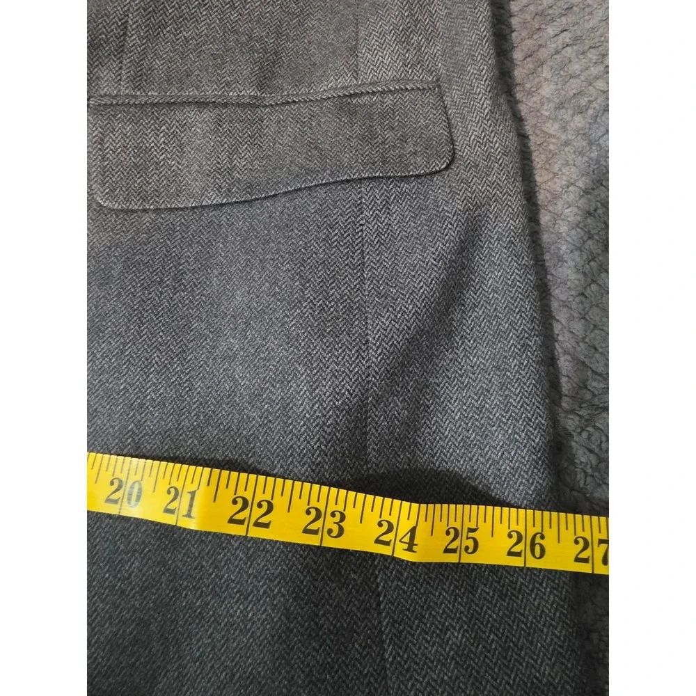 Brooks Brothers 346 Grey Herringbone Lambswool Blazer Sport Coat Mens 48 RG